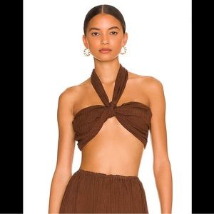 NWT FAITHFULL the Brand Glenda Top- Chocolate- Size Small/US 4/AU8